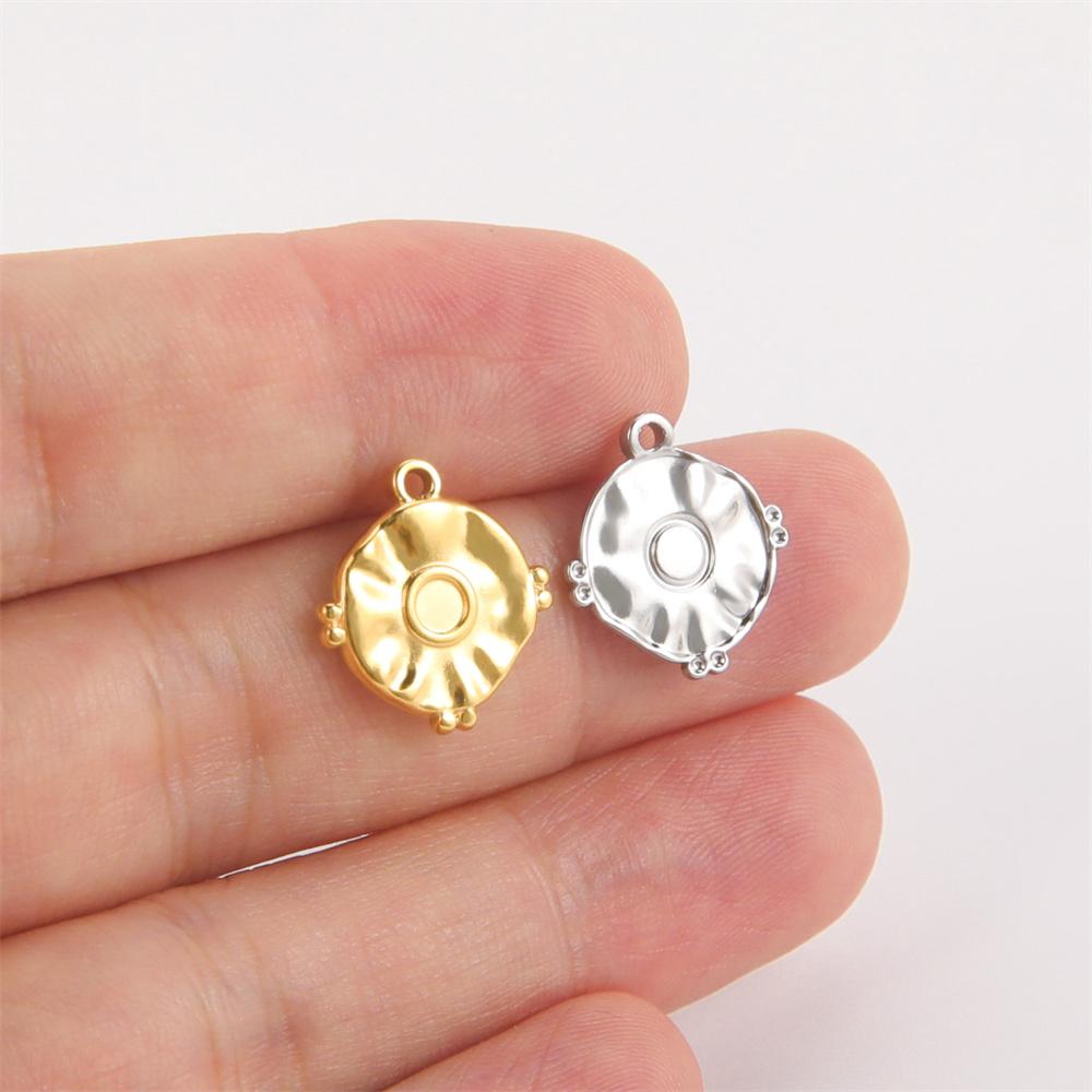 My Shape 5 pcs Small Sun Charms DIY Summer Anklets Bracelet Necklace Stainless Steel Pendants for DIY Jewelry Making