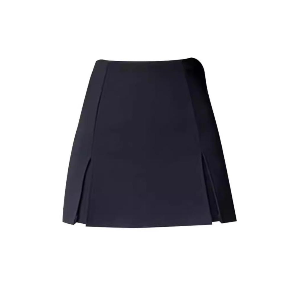 Women's Black High-Waist A-Line Mini Skirt Pants - Spring 2024 Style