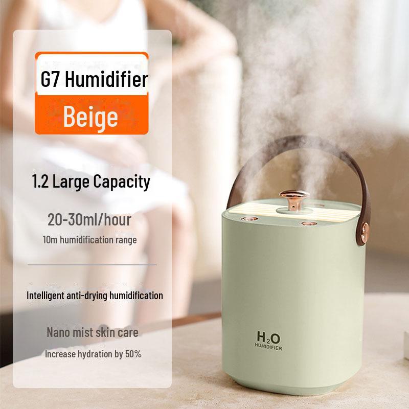 Portable Silent Humidifier: Dual Spray, High Mist Output for Home and Office