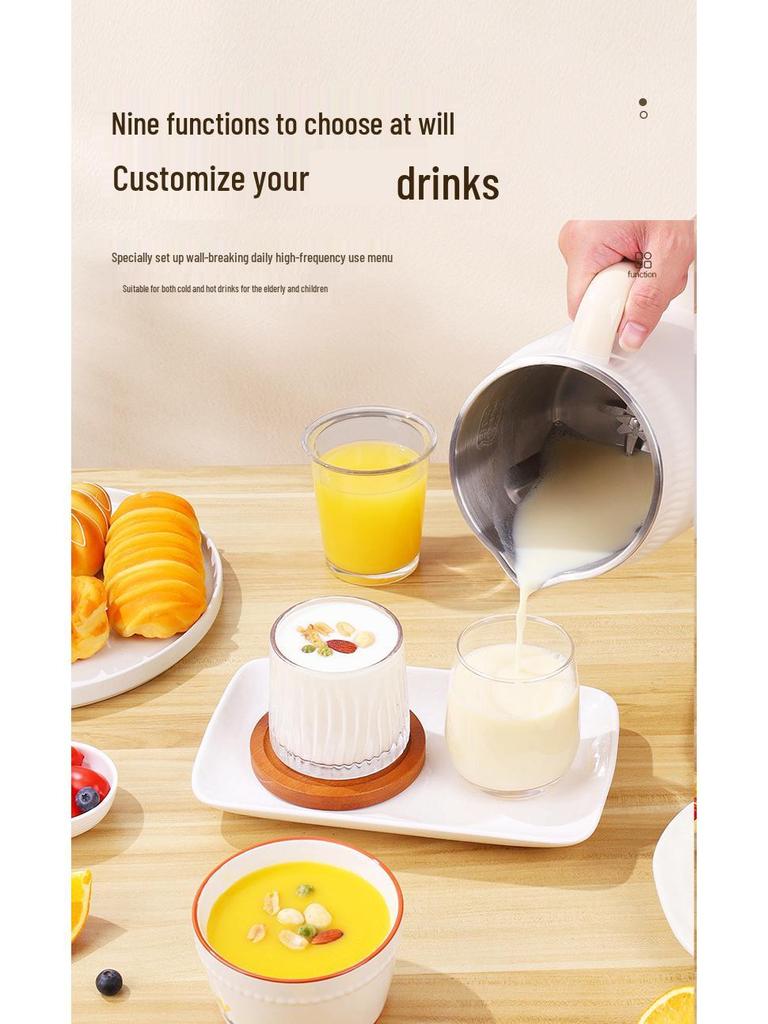 Large-Capacity, Silent Soy Milk and Baby Food Maker: Filter-Free, Automatic Blender