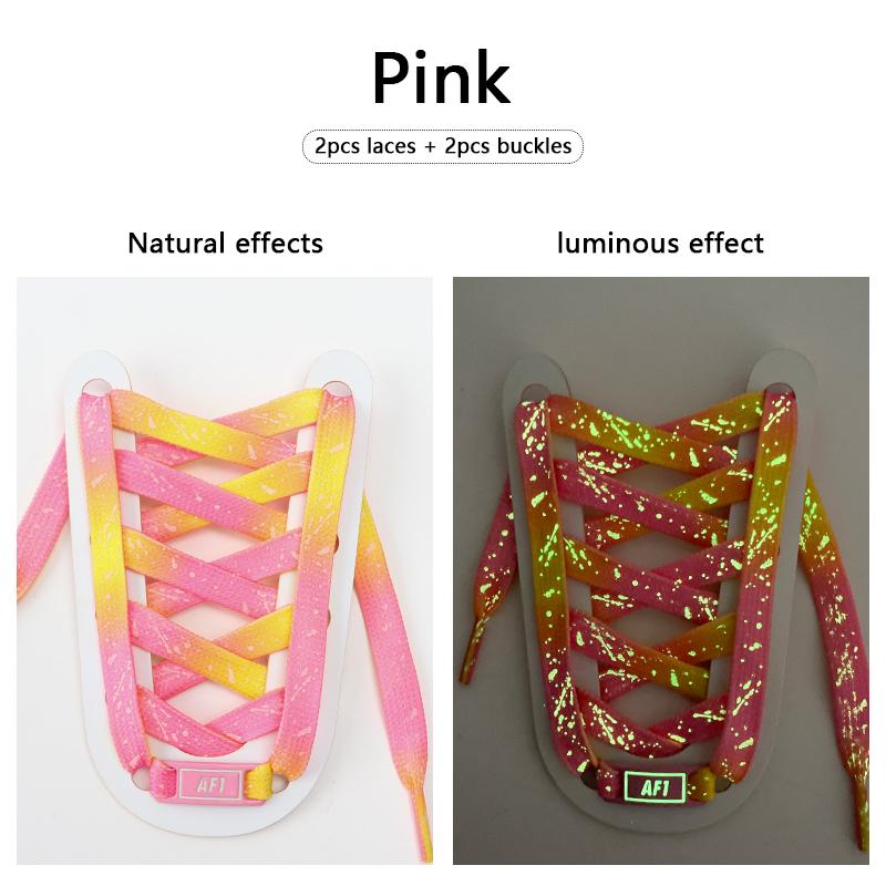 Flat Luminous Shoelace Fluorescent Shoelaces for Sneakers Glow In The Dark Night Shoe Laces for AF1 Shoestrings Buckle Decoratio