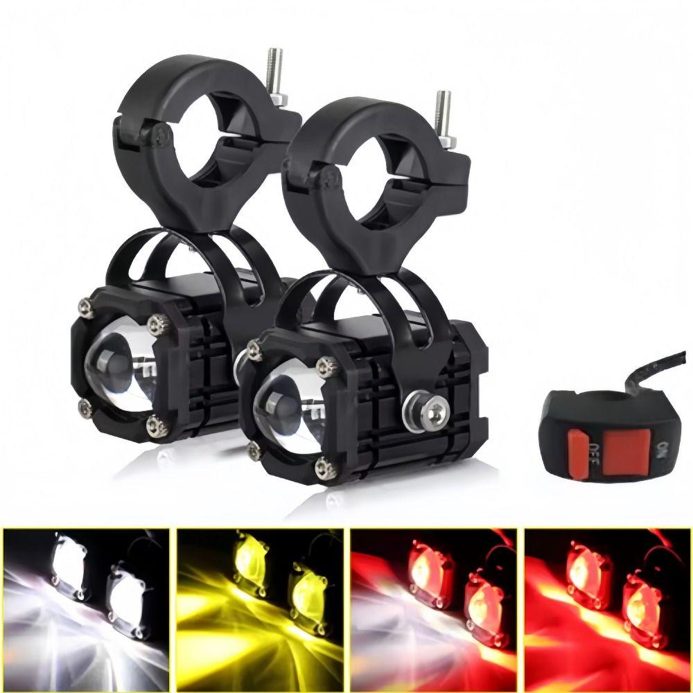 2pcs Waterproof Motorcycle Auxiliary Light Motorcycle Work Light Night Riding