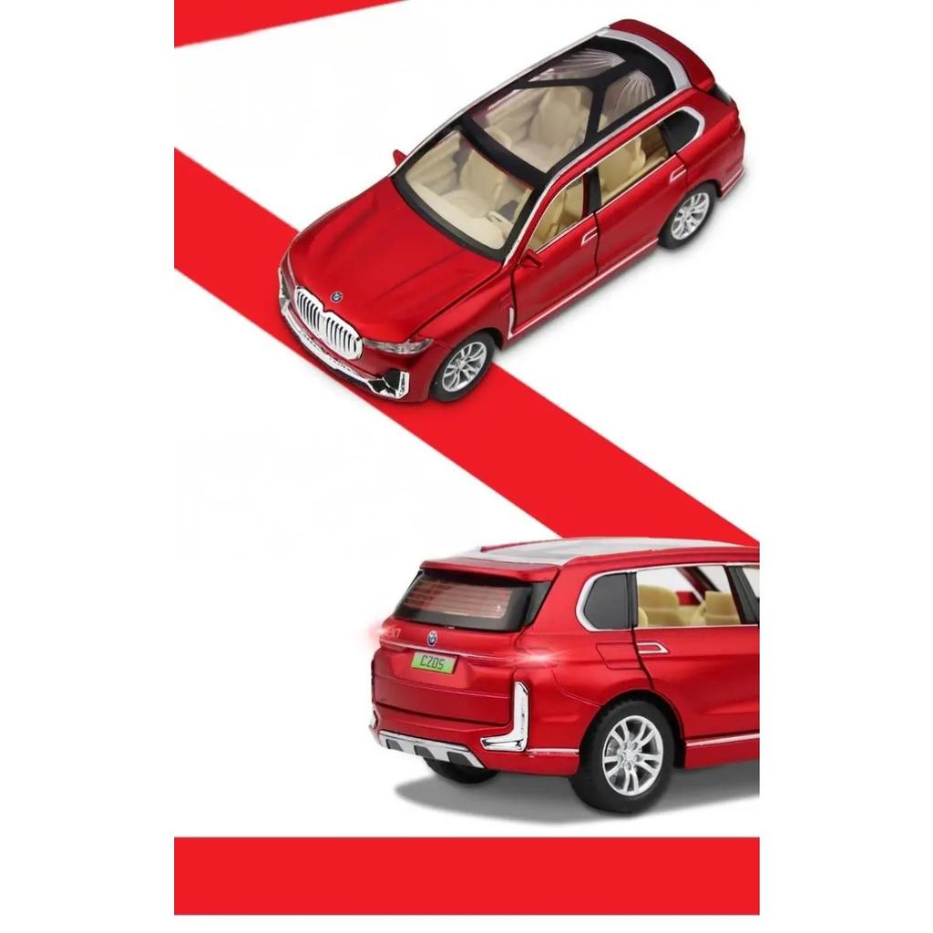 1/32 BMW X7 Off Road SUV Alloy Metal Diecast Model Car Home Trendy Toy Decorations Micro Vehicles Pull Back with Light Birthday