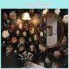 Retro Waterproof Selfadhesive Black Rose Wallpaper For Bathroom Renovation