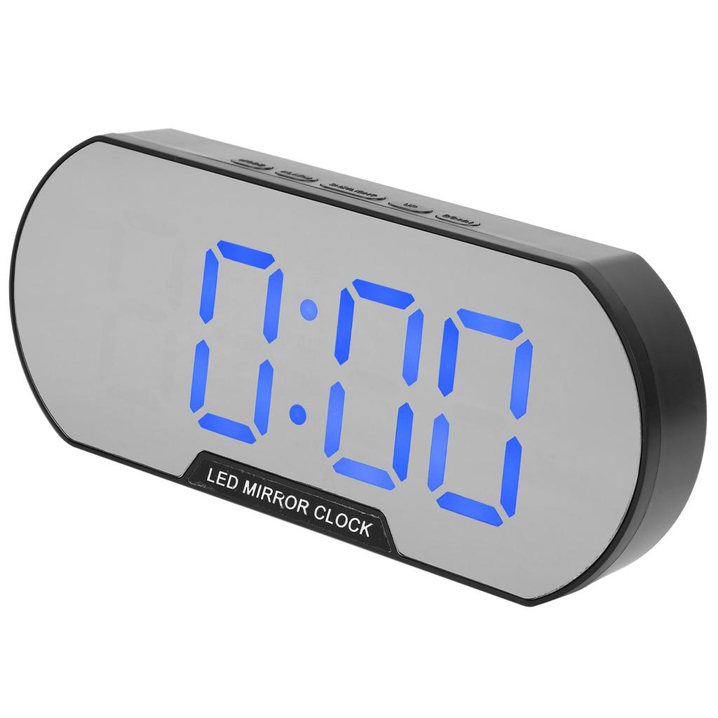 Alarm Clock LED Digital Display Makeup Mirror USB Battery Clock for Children Elderly Bedroom Office