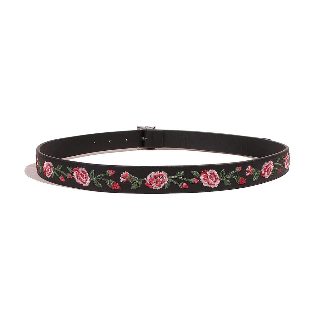Ladies' Fashionable and Elegant Embroidered Sweet Rose Belt, Exquisite Ladies' Embroidered Belt, Women's Belt