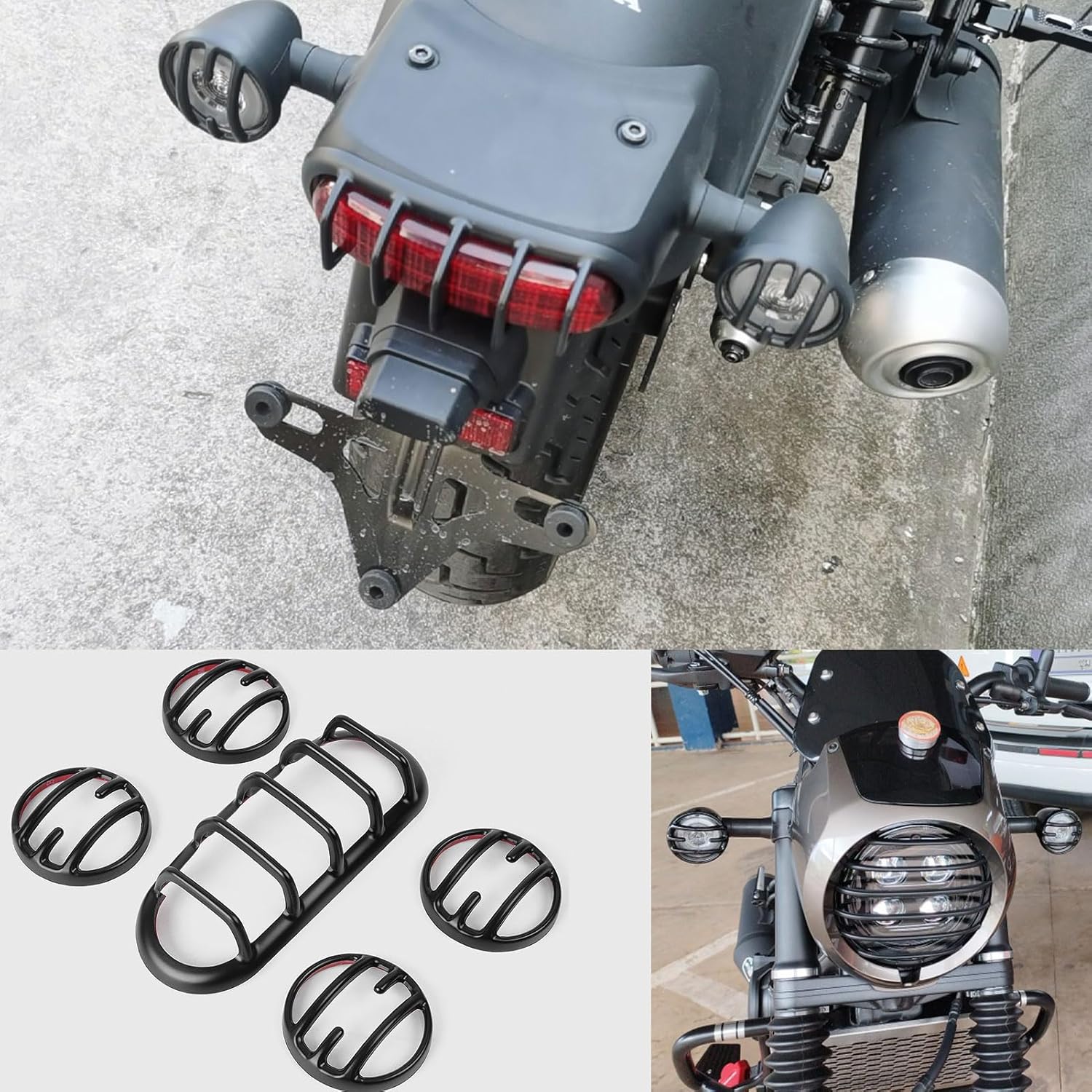 

Headlight Tail Light Turn Signal Guard Cover Headlamp Grill Cover compatible for Ho&nda Rebel CMX 250/CMX300/CMX 500 Accessories 2021 2022 2023 2024 5 PCS-Matte Black