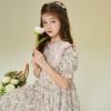 Little Tiger·Patty Girls' Sweet Rabbit Floral Puff Sleeve Summer Dress