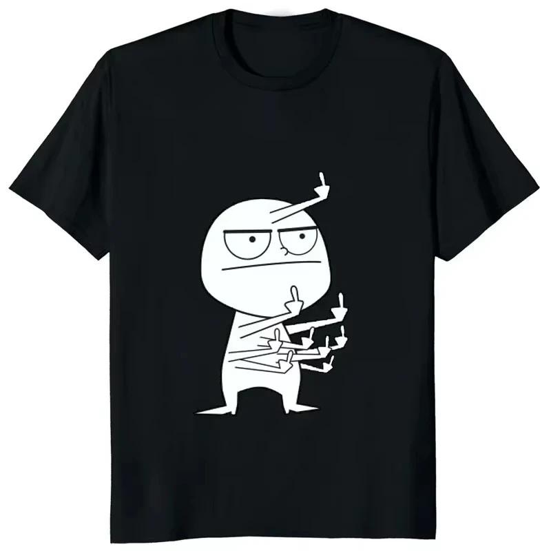 Woman Clothing Middle Finger Funny Frenzy Print Women's T-Shirt Casual Fashion Harajuku Street Cute Trendy Style Comfortable