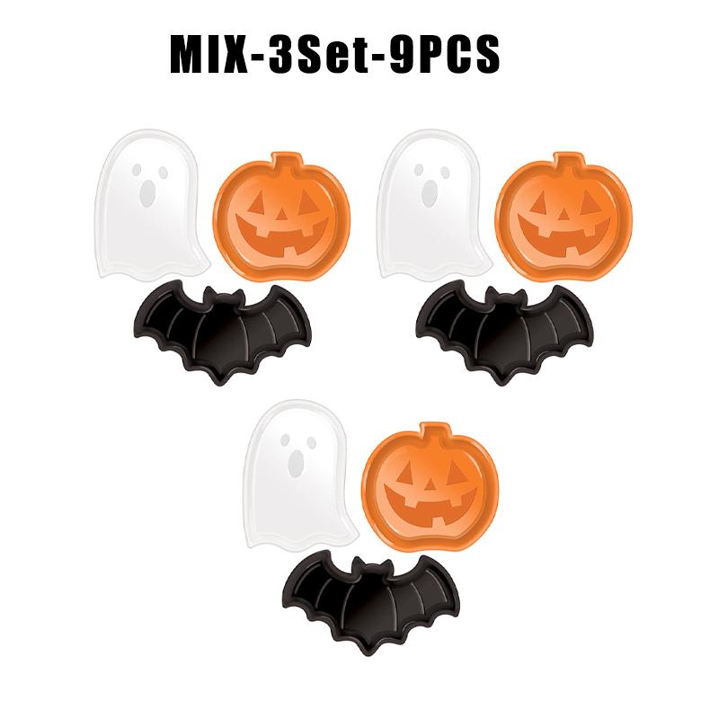 Ghost Pumpkin Bat Halloween Snack Tray Plastic Candy Serving Bowl PP Material Party Decor Fruit Dish Dessert Platter