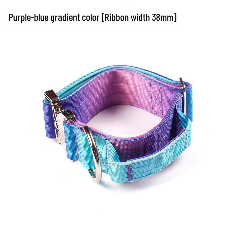 Gradient Color Explosion-Proof Tactical Dog Collar and Leash for Large Dogs