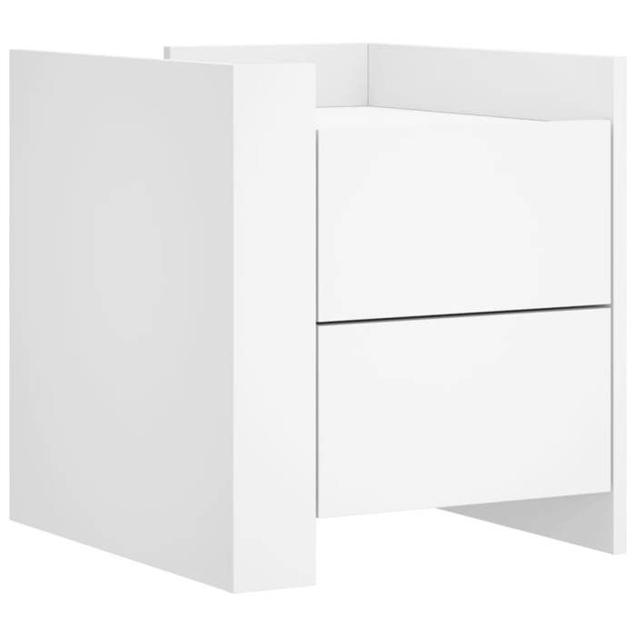 VidaXL Table de chevet blanc 45x50x50 cm bois d’ingénierie, meuble de chevet, table d'appoint, armoire de lit, armoire de 848283