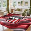 Athletic Bilbao Football Design Crystal Velvet Rug Soft Decorative Mat for Bedroom Entrance