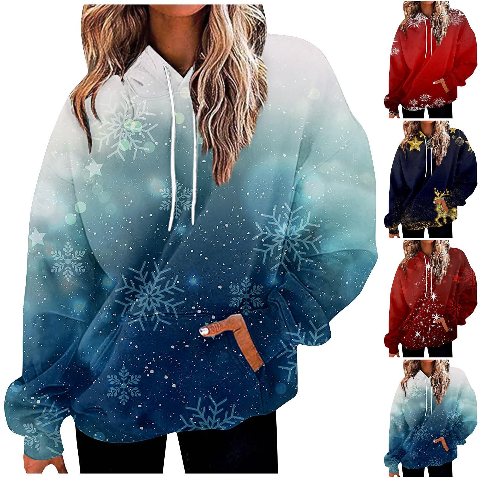 

Женские повседневные модные пуловеры с длинными рукавами и капюшоном с принтом, толстовки с капюшоном XL чёрный