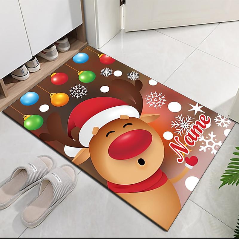 Custom Name Christmas Printed Carpet, for Office Chair Living Room Bedroom Kitchen Room Decor Gifts.