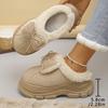 Fashion Bowknot Decor Platform Slippers Women Comfortable Non Slip Warm Fluffy Slippers Woman Thick Sole Fleece Lining Home Slides Shoes