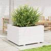 VidaXL Planter White 80x80x49.5 Cm Solid Pine Wood, Outdoor Planter, Flower Box, Tomato Planter, Planter of 3282530