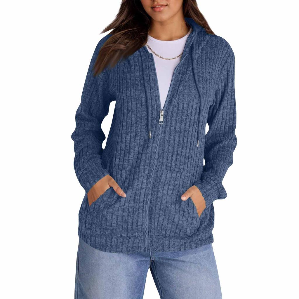 Mikiny pro ženy Trendy topy Ležérní Podzimní Móda Mikina s dlouhým rukávem S kapsami Svetr Lehký