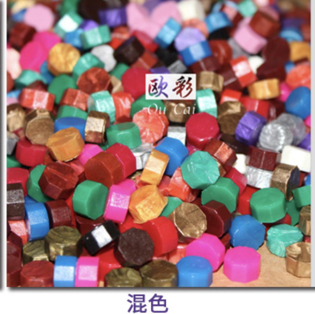 500g Particelle di Ceralacca Vintage Multicolore Ottagonali Smaltate Materiale Pasta di Cera per Diario Fatto a Mano Forniture per Rilievo Fai da Te