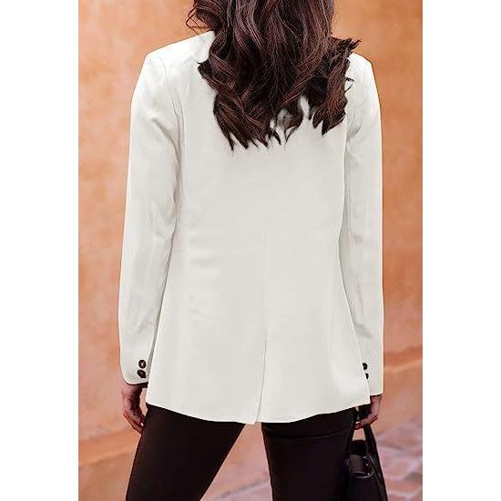 GMXIA Women's Casual Blazer Long-sleeved Oversized Front Cardigan Business Lapel Button Up Office Jacket
