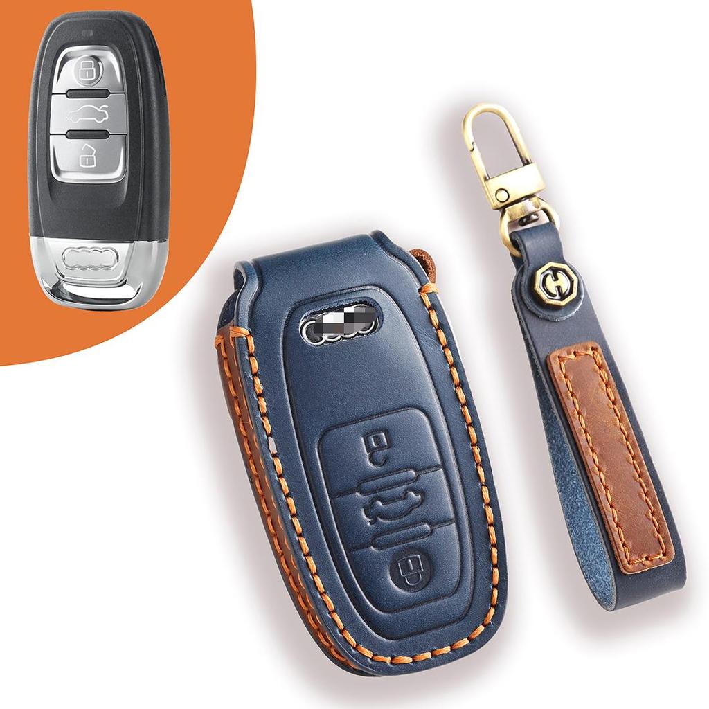 Suitable For2017 Model A4A5A6A7A8/TT Q3Q5Q7 Handmade Cowhide High-End Car Key Cover Christmas Gift