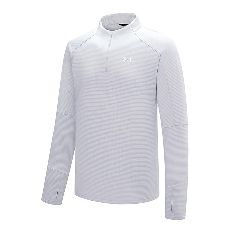 

Under Armour Climbing Series Casual Moisture-Wicking Outdoor Sports Stand Collar Half-Zip Long Sleeve T-Shirt Men Tops Light-Gray 14411144-0045 S