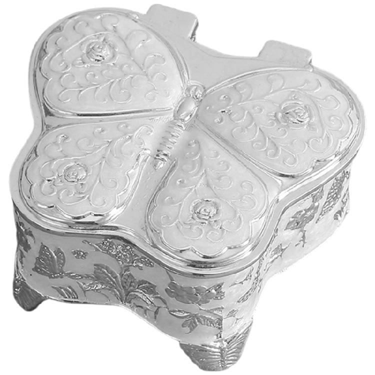 

Металлические органайзеры для украшений Портативный дизайн в форме бабочки Экономичный по пространству дорожный футляр для украшений Подходит для легкого доступа серебряный