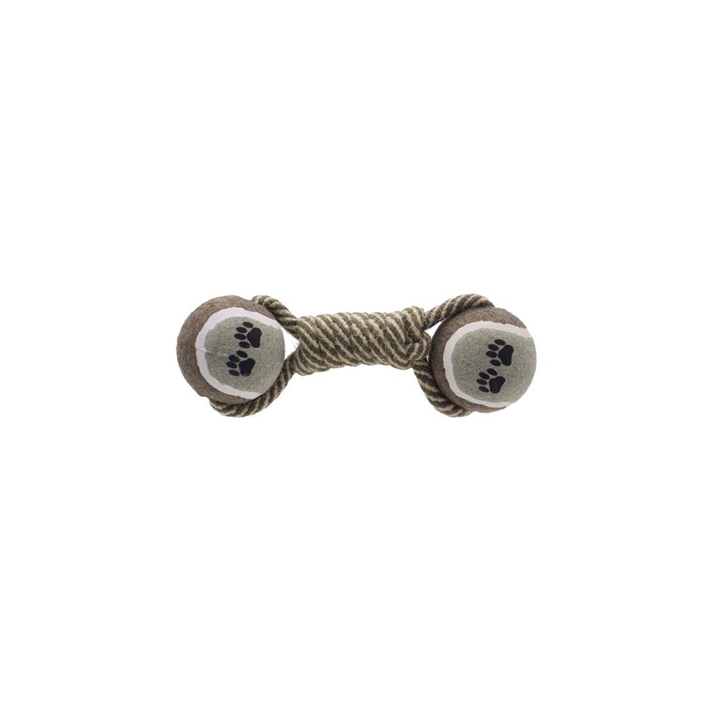 Dog Rope Knot Toy with Tennis Ball, Cotton Rope Teething Toy for, Self- Rope Dumbbell Size No.10 for Small Large Dogs