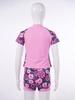 Front Zipper Closure Short Sleeves Stand Collar Tops + Elastic Waistband Shorts Floral Print Quickly Dry Swimwear 2Pcs Sets