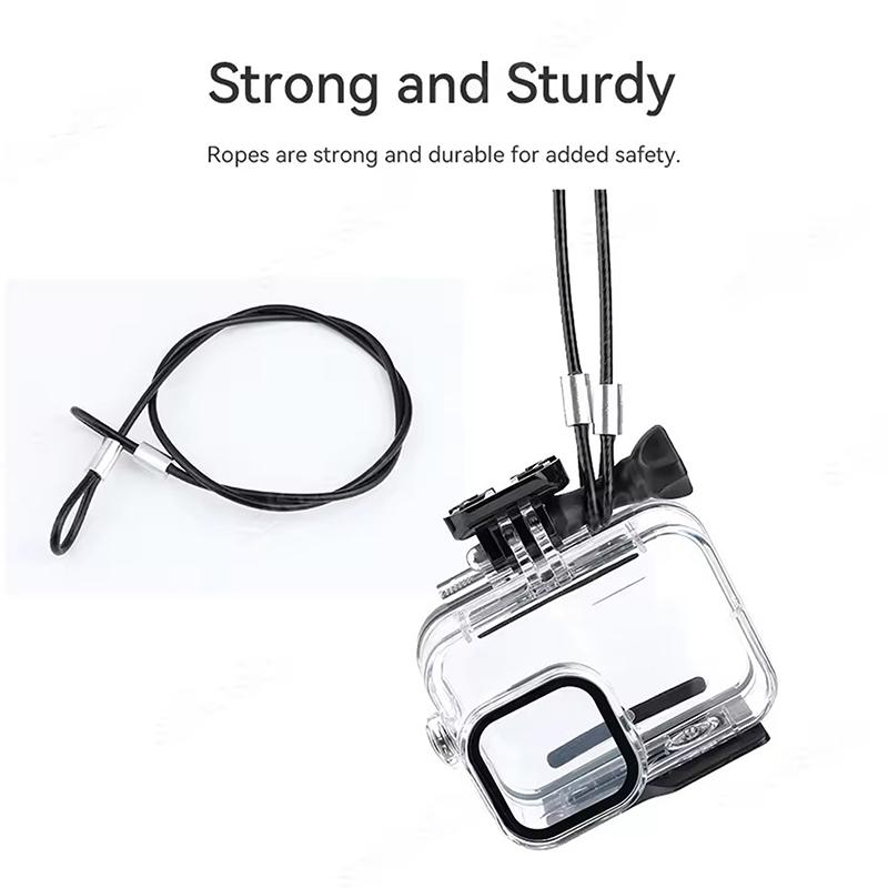 30/60Cm Protable Safety Strap Stainless Steel Lanyard Cord Wrist String Hand With Long Curved Screw For Sport Camera Accessories