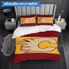 3PCS Flames Hockey Team Logo Bedding Set,Including 1pc Duvet Cover And 2pcs Pillowcases Perfect for Bedroom, Dormitory, Fan Christmas gift