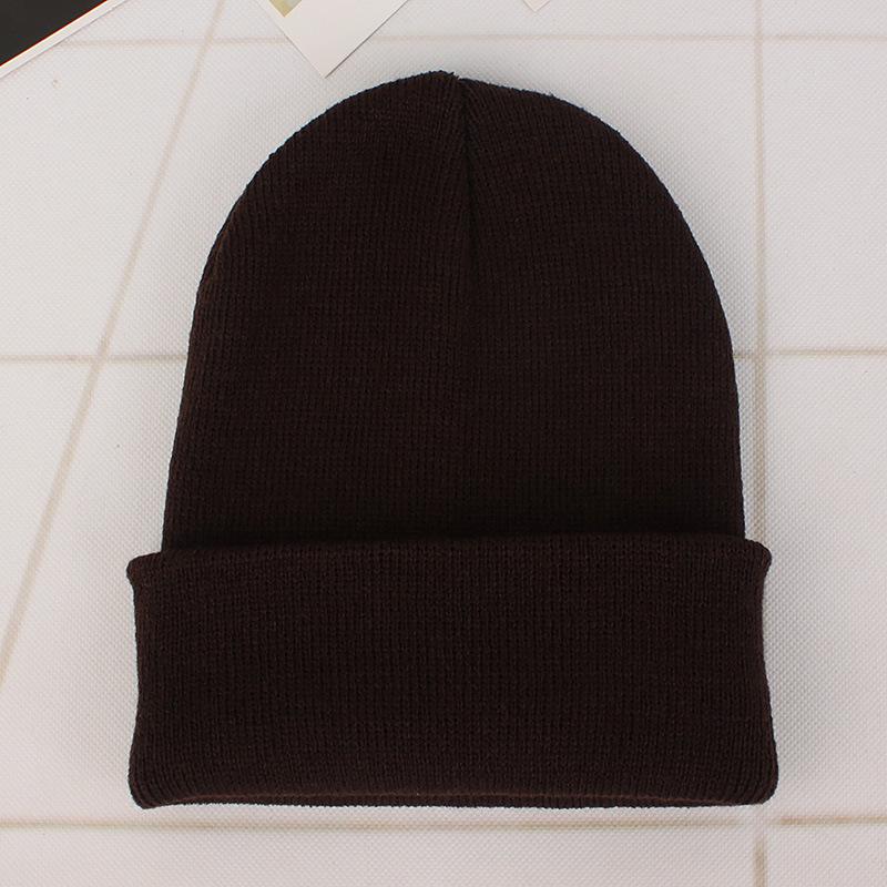 Unisex Fluorescent Acrylic Beanie – European and American Candy Color Knit Hat for Autumn and Winter