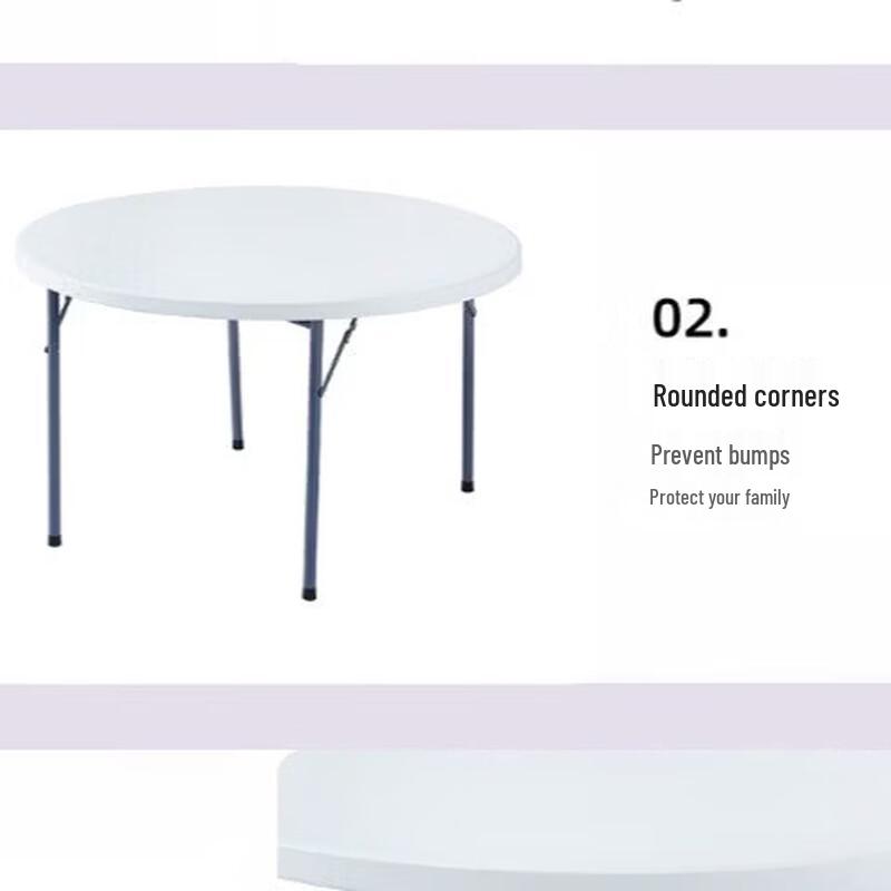 ZISIZ Plastic Round Folding Table
