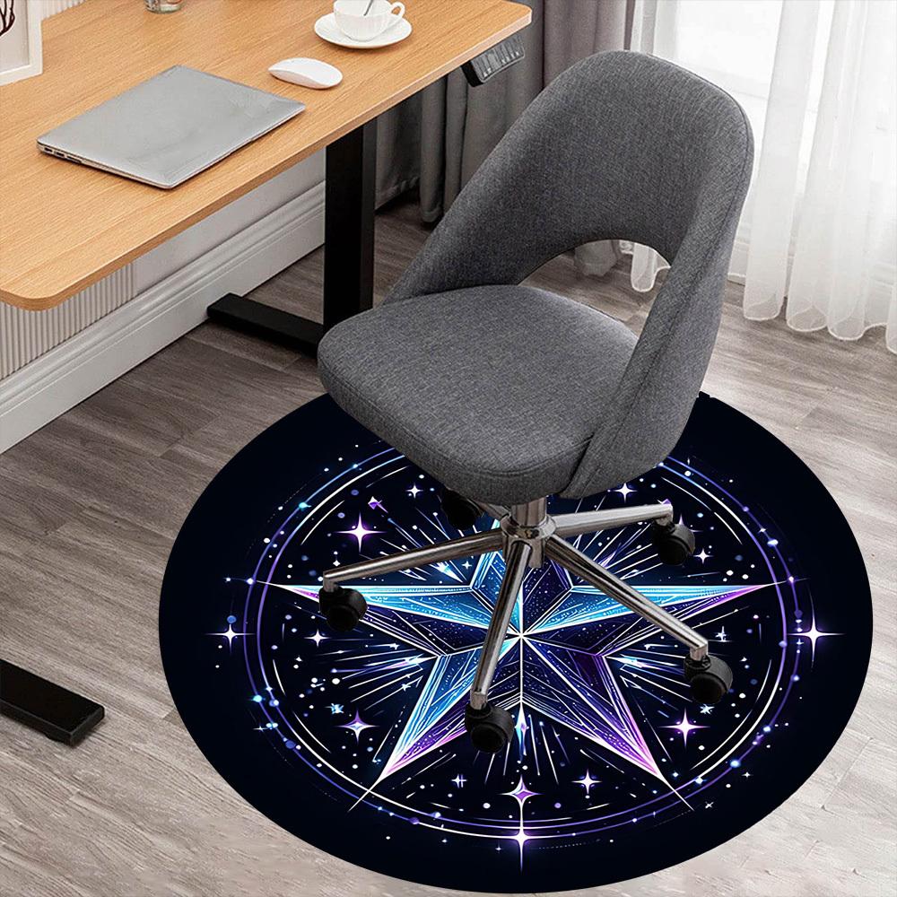 

1pc Star Circle Round Chair mat Area Rug - Non-Slip, Floor Mat for Office, Bedroom, and Indoor Decor c1125079 80cm by 80cm