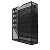 Wall Mount File Organizer with Bottom Tray 5 Tier Vertical Hanging Storage Holder for Office and Home Black