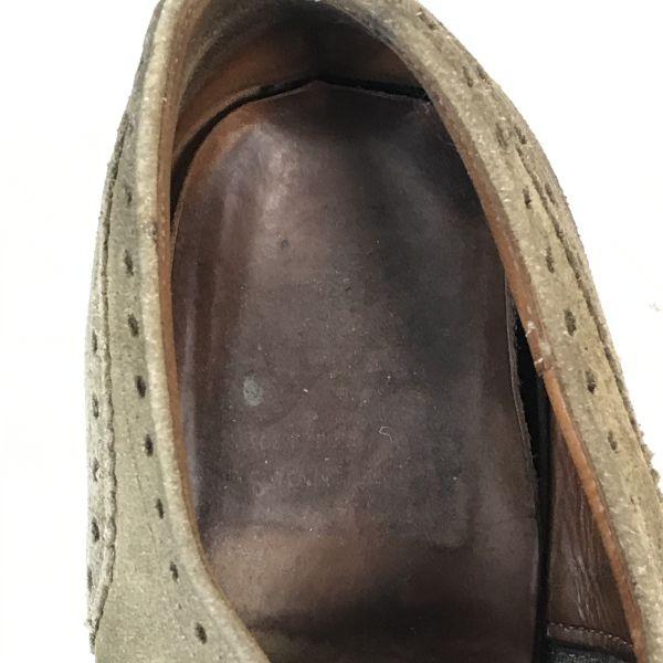 70er-80er Church’s Wildleder Kreppsohle Full Brogue Schuhe 28,5-29,5cm Khaki(GEBRAUCHT)