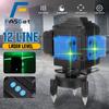 12 Lines 3D 360 Laser Level Self-Leveling Horizontal And Vertical Powerful Cross Green Lines With 2 Batteries New