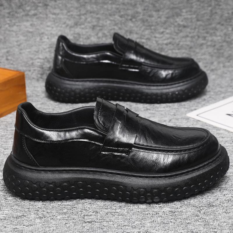 Men s Trendy Casual Leather Slip-On Driving Shoes: Versatile, Non-Slip, Retro Style. 41
