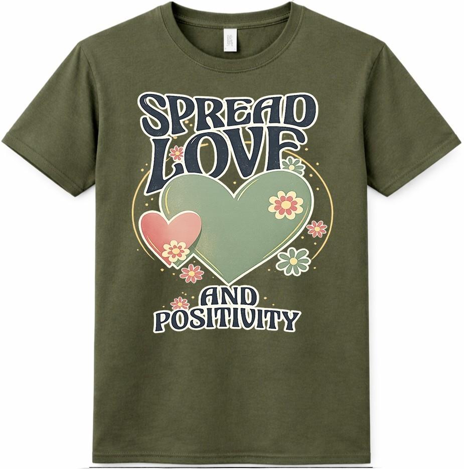 Inspirational T Shirt Spread Love Positivity Quote Graphic Tee Casual Top