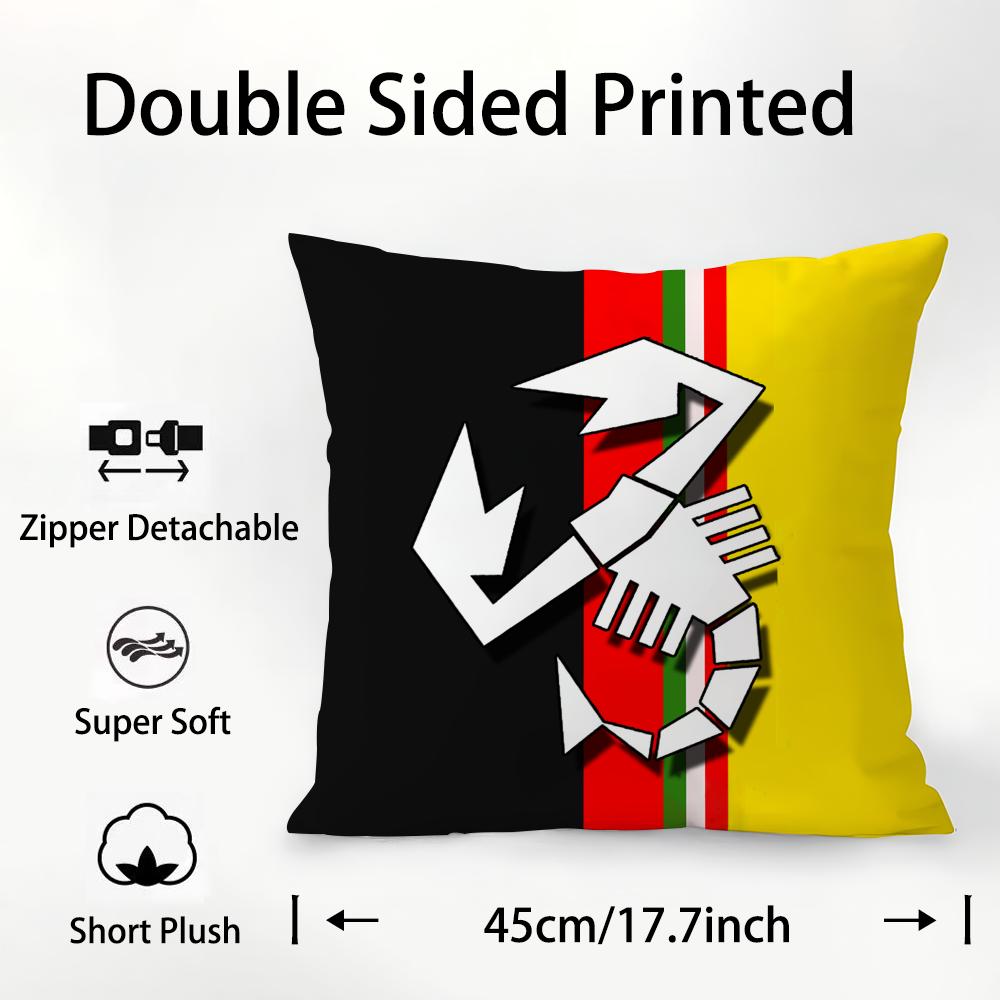 Brand A-Abarth Scorpion Pillow Case Plush Fabric Soft Double Sided Print Sofa Cushion Cover Throw Pillow Covers