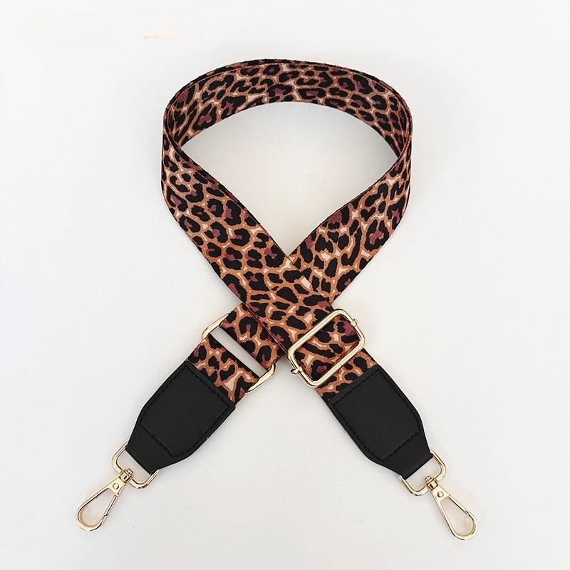 Bag Accessories 3.8 Wide Shoulder Strap Load-reducing Backpack Strap Leopard Print Bag Adjustable Leather Long Shoulder Strap