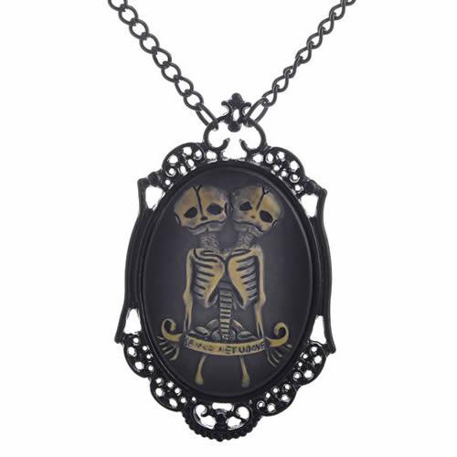 

Onebeading Wholesale Fashion Retro Skeleton Horror Necklace Link Chain Pendant Cameos Jewelry Friendship Gifts 1 Strand K04398