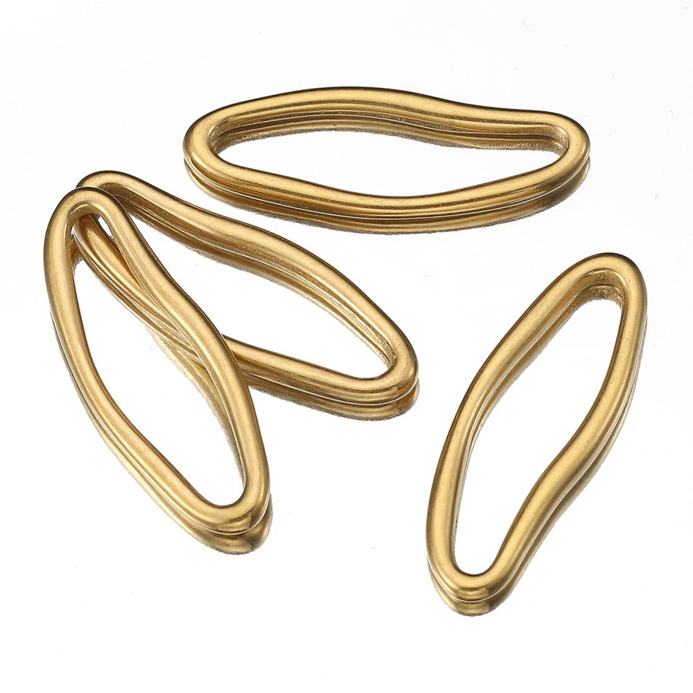 5pcs Stainless Steel Irregular Bezel Blank Gold Color Charms Pendants Connectors for DIY Earrings Necklace Jewelry Making