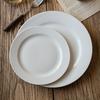 Retro Style Ceramic Flat Plate Vegetable Plate High Value Relief Western Food Pasta Plate Breakfast Dessert Plate Threaded Salad Plate