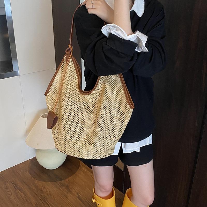 Large Capacity Summer Woven Tote Bag Women's Summer New Niche Fashion Commuter Shoulder Bag