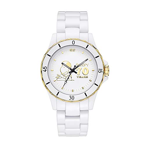Wristwatch Snoopy Watch Limited 2000 Pieces 70th Anniversary Hybrid Ceramic Diamond Manufacturers Warranty (White)