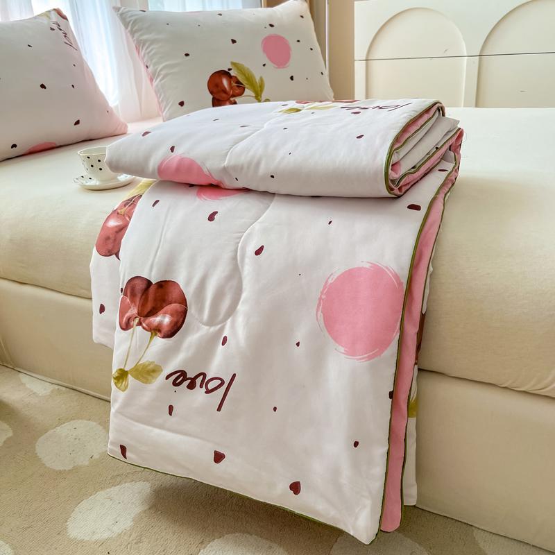 Summer Quilt Floral Style Duvets Single/Queen Size Comforter Thin Duvets Skin-Friendly Bedspread Edredones (No Pillowcase)