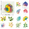 50 PET Stickers Creative Mushroom Leaves Hand Account Transparent Plant Hand Account Sticker Package Material Decoration