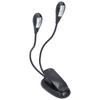 LED Book Light Eye Protecting 360 Degrees  Rotatable White Light Double Pole 4 Lamp Beads Reading Lamp with Clip for