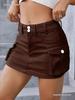European & American Street Style Low-Waist Slim Fit Solid Color Autumn Skirt for Women